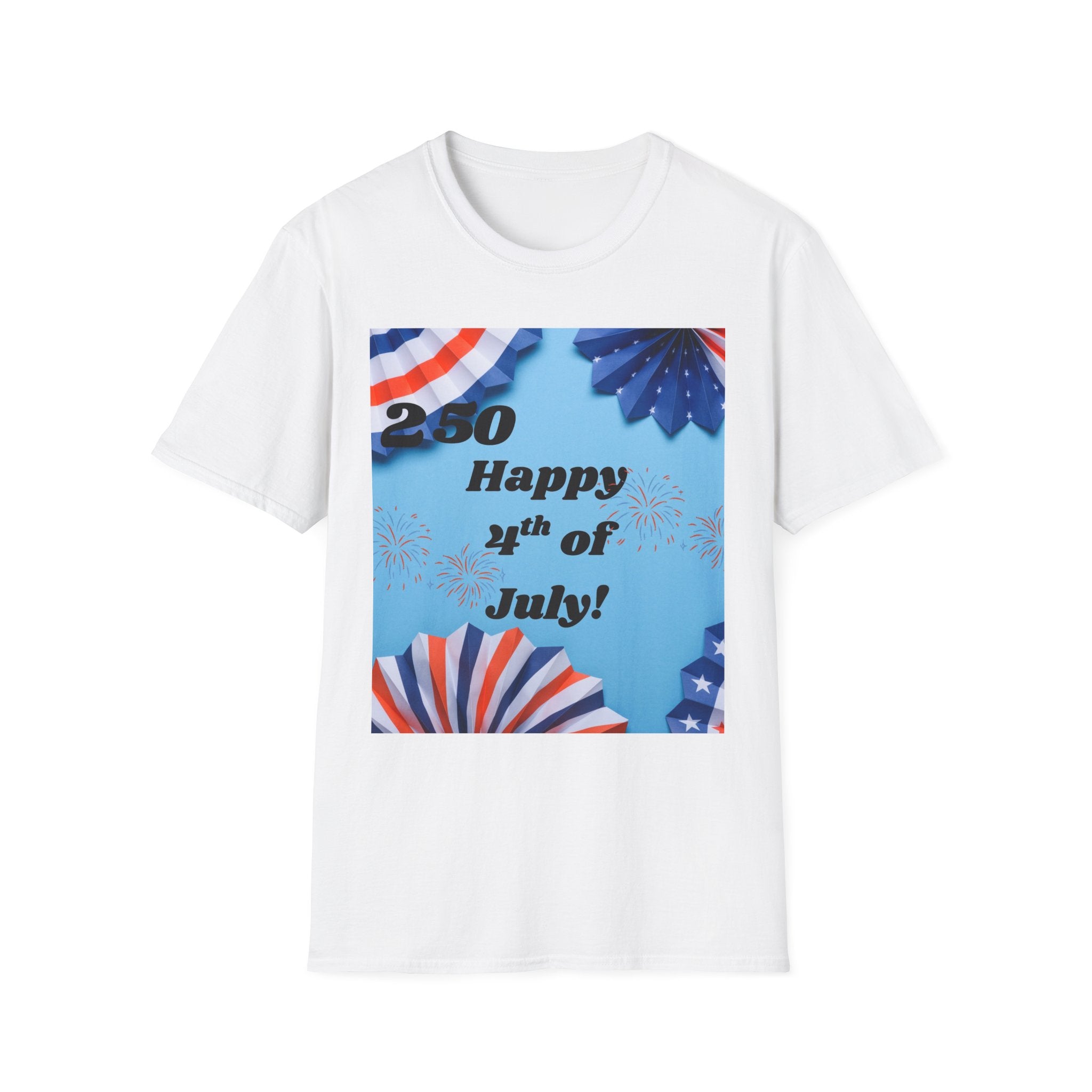 4th of July T-Shirt - "Happy 4th of July!" Patriotic Stars & Stripes Tee
