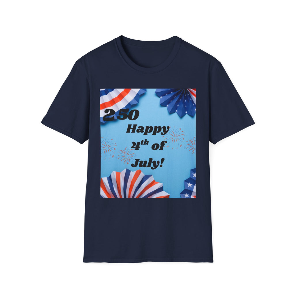4th of July T-Shirt - "Happy 4th of July!" Patriotic Stars & Stripes Tee