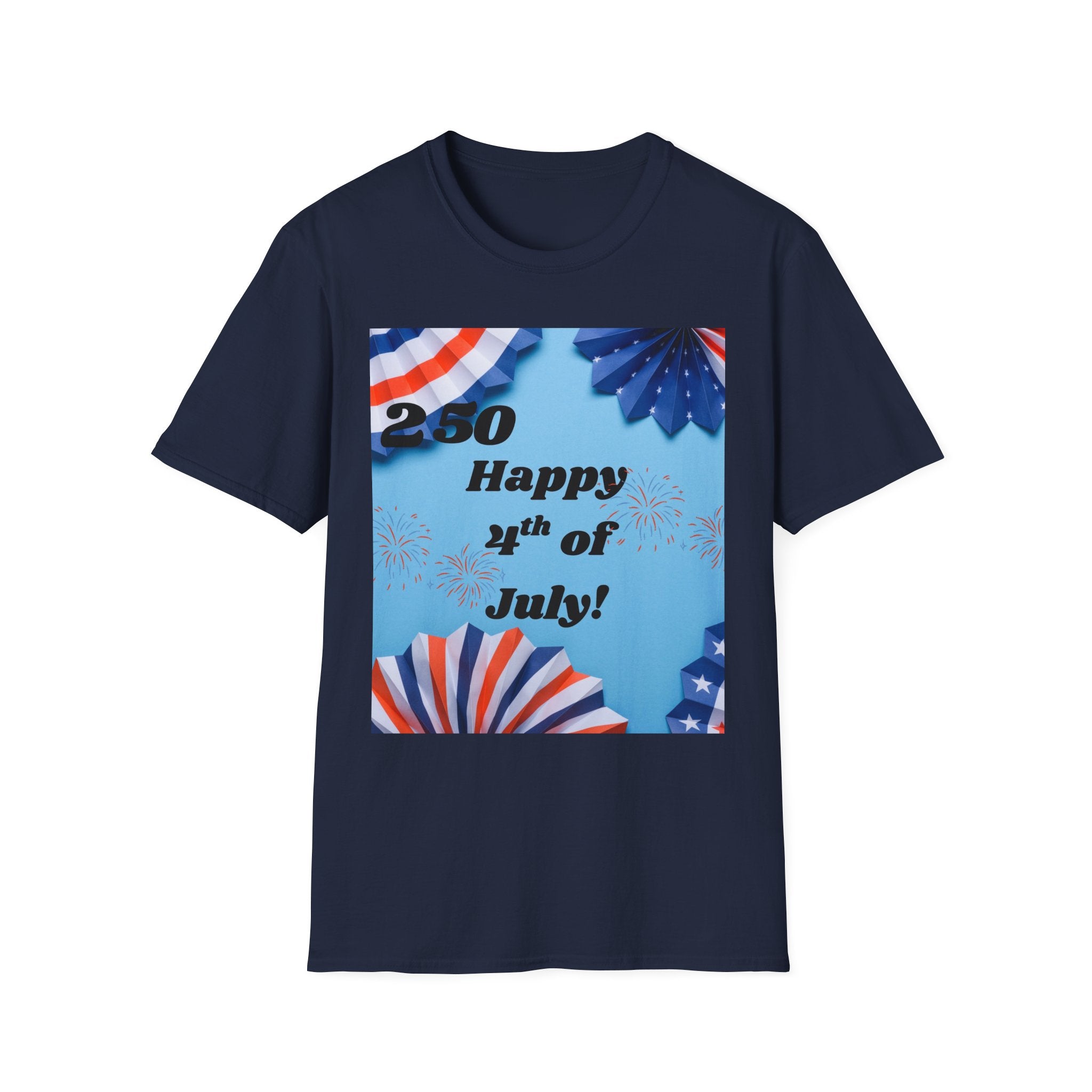 4th of July T-Shirt - "Happy 4th of July!" Patriotic Stars & Stripes Tee