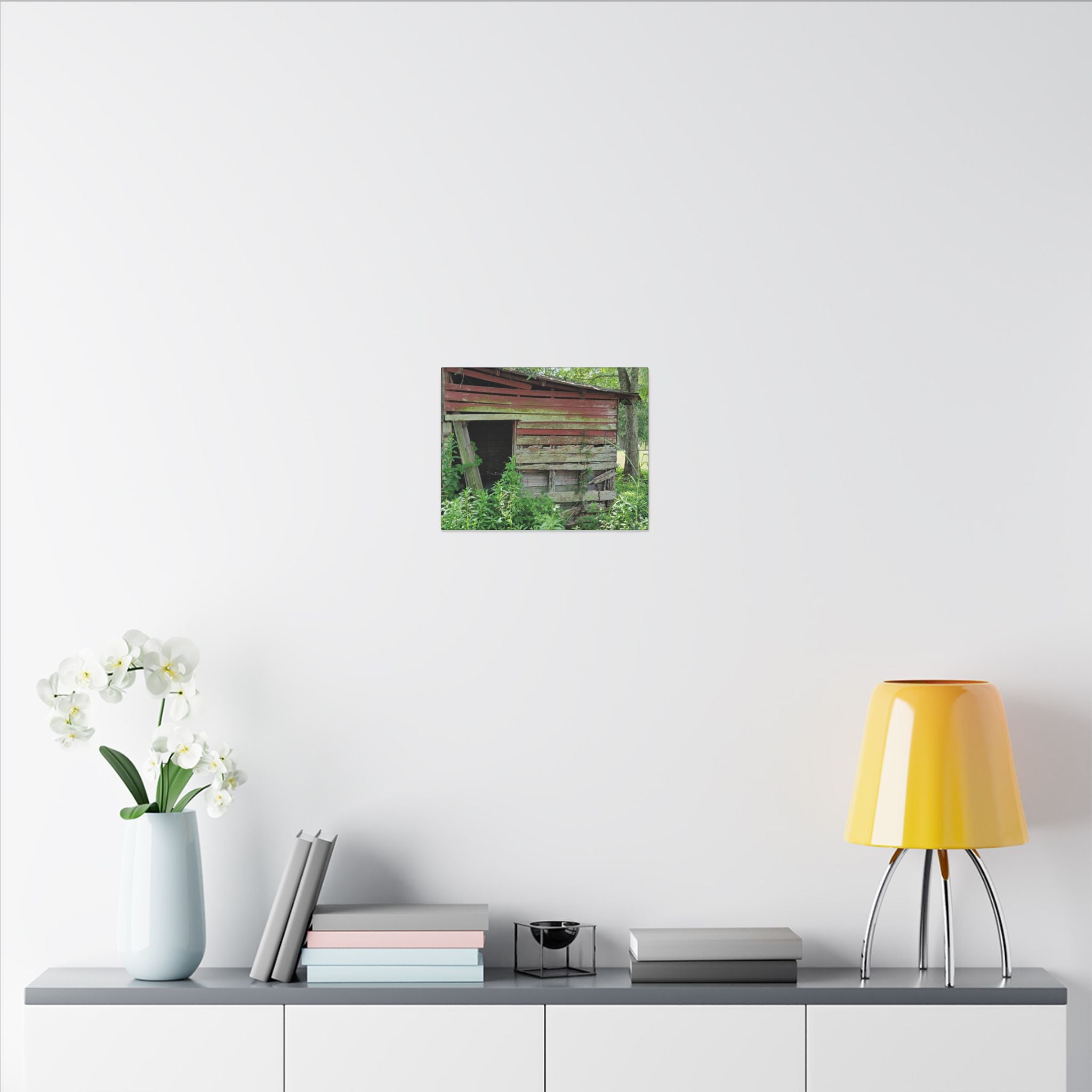 Rustic Red Barn Canvas Wall Art — Vintage Farmhouse Photography Print