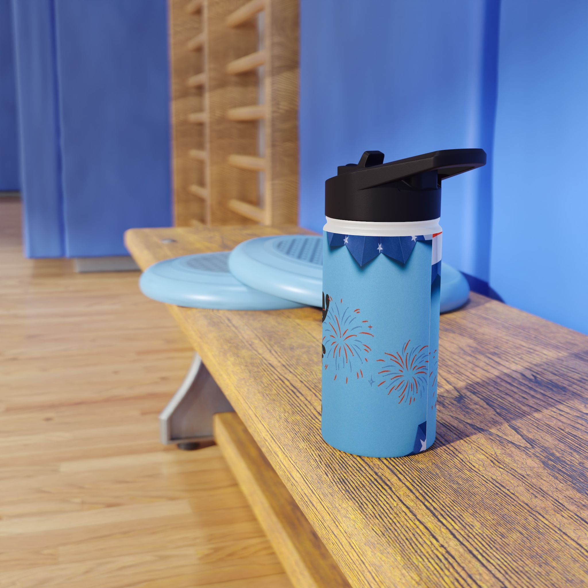 4th of July Stainless Steel Water Bottle — Patriotic Fireworks Design