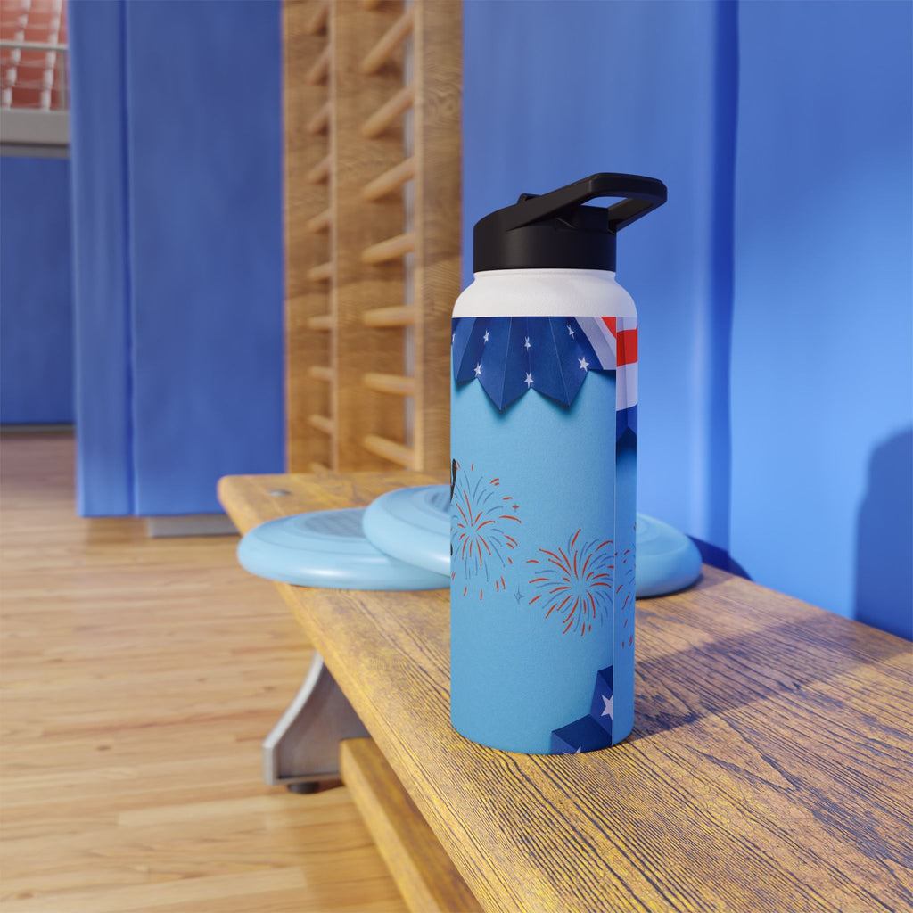 4th of July Stainless Steel Water Bottle — Patriotic Fireworks Design