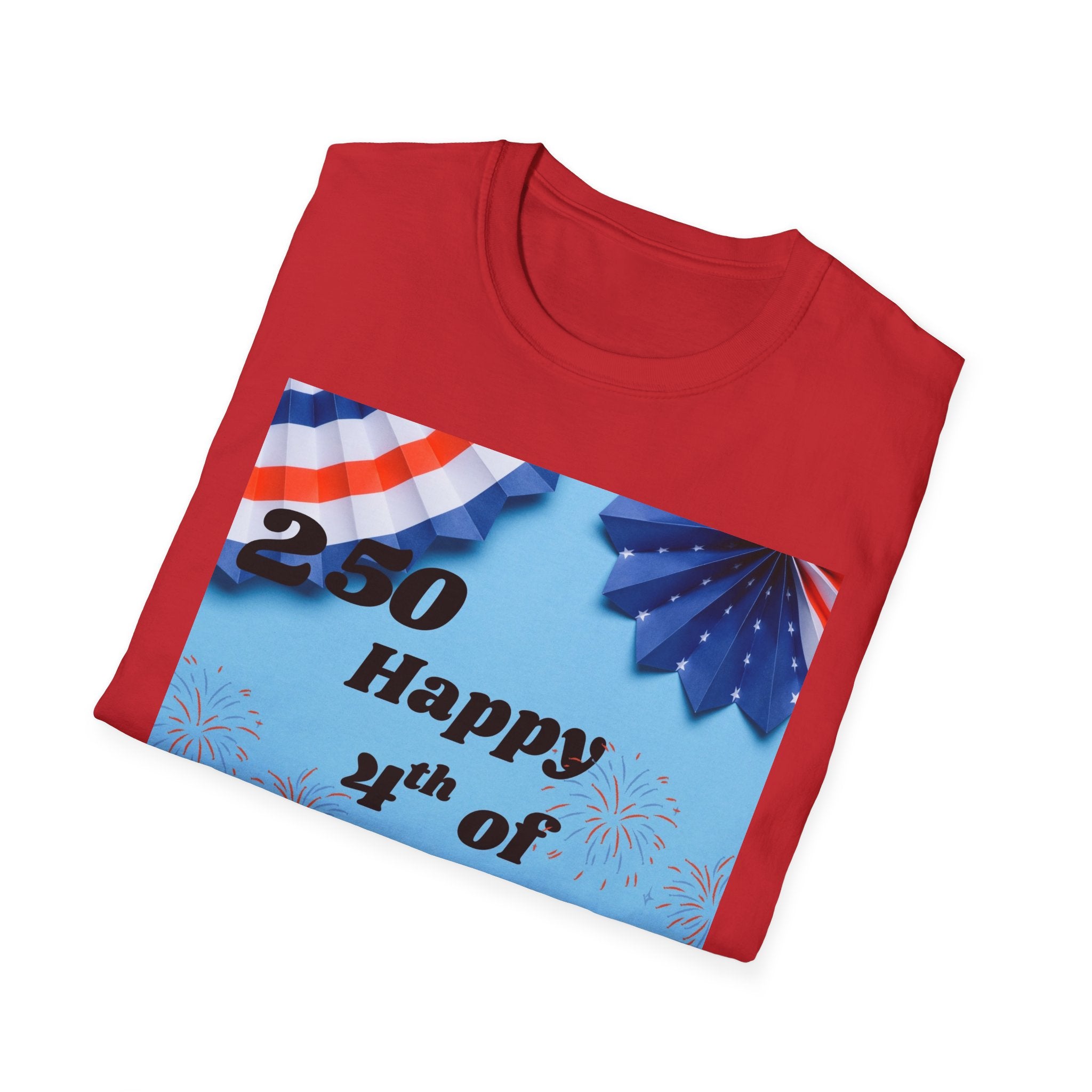 4th of July T-Shirt - "Happy 4th of July!" Patriotic Stars & Stripes Tee