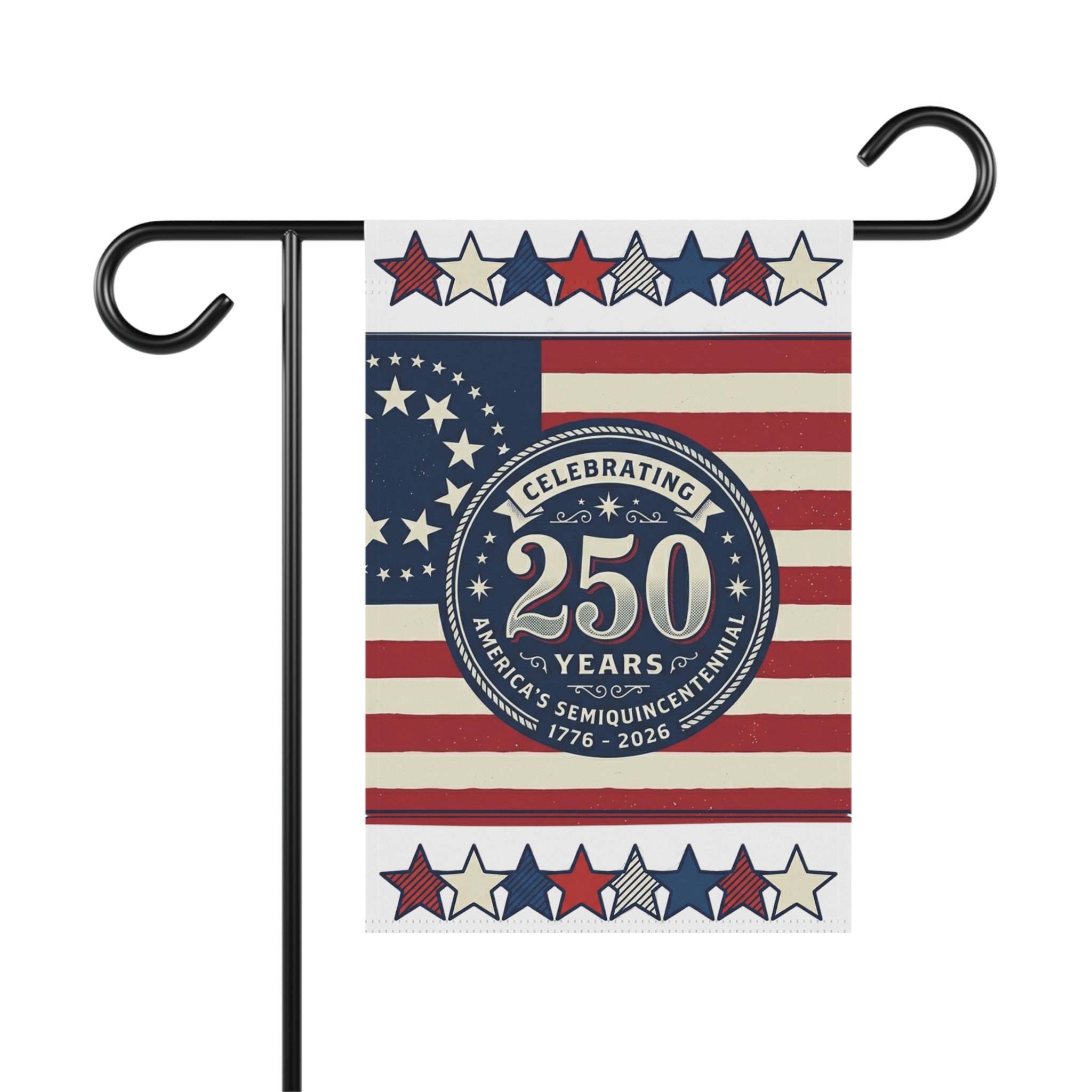 250th America Semiquincentennial Garden Flag — Patriotic USA Yard Banner