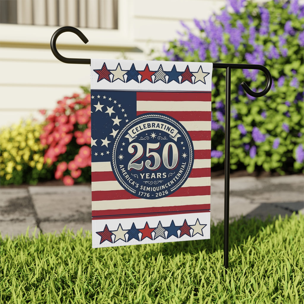 250th America Semiquincentennial Garden Flag — Patriotic USA Yard Banner