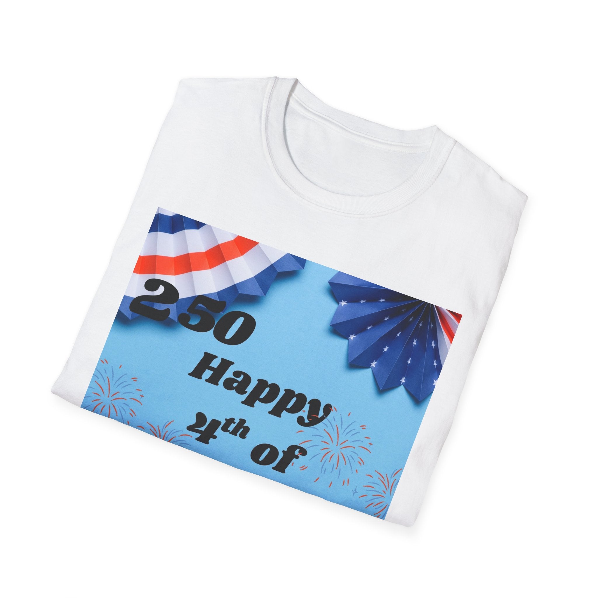 4th of July T-Shirt - "Happy 4th of July!" Patriotic Stars & Stripes Tee