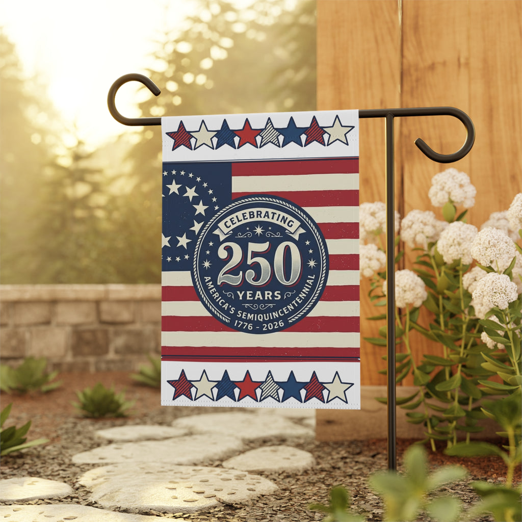 250th America Semiquincentennial Garden Flag — Patriotic USA Yard Banner
