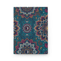 Boho Moon Mandala Hardcover Journal — Matte Teal Floral Notebook for Yoga, Meditation & Spiritual Gifts