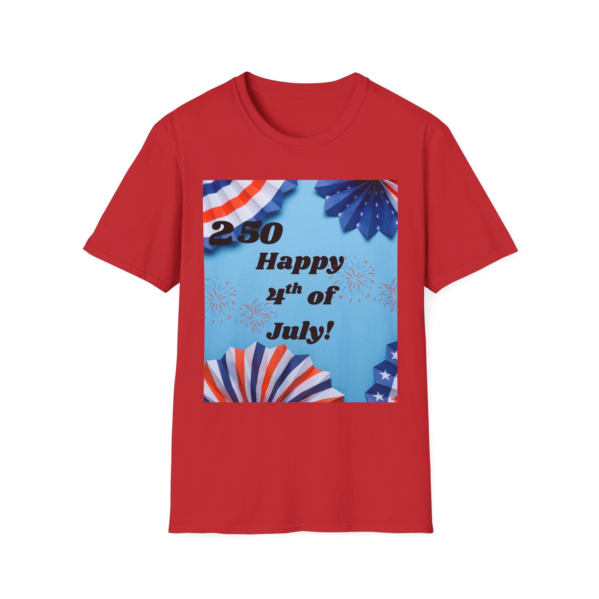4th of July T-Shirt - "Happy 4th of July!" Patriotic Stars & Stripes Tee