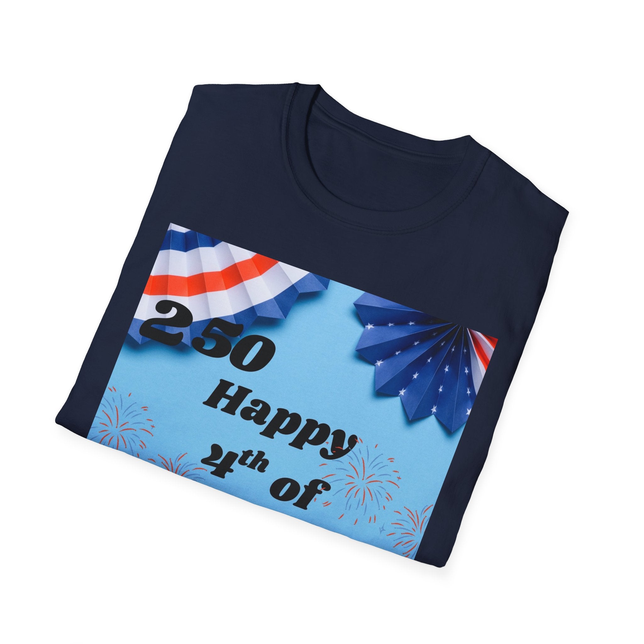 4th of July T-Shirt - "Happy 4th of July!" Patriotic Stars & Stripes Tee