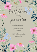 bridal shower invitation boho floral print